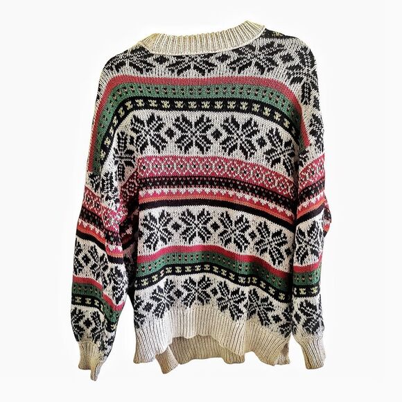 Aerie Nordic Snowflakes Christmas Pullover Sweater Size Medium - Picture 4 of 6
